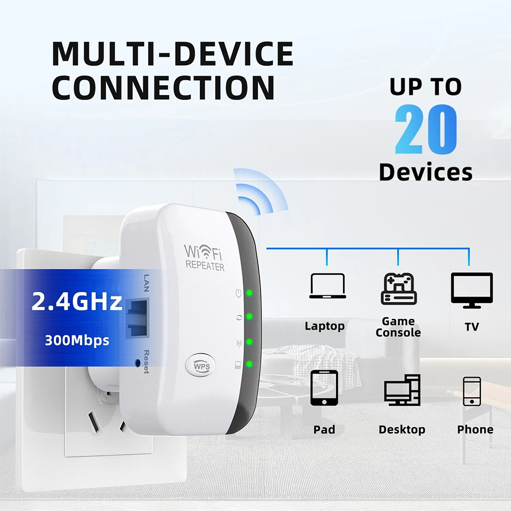 2.4G Wireless WiFi Booster 300 - огляд і ціна Wifi Range Extender