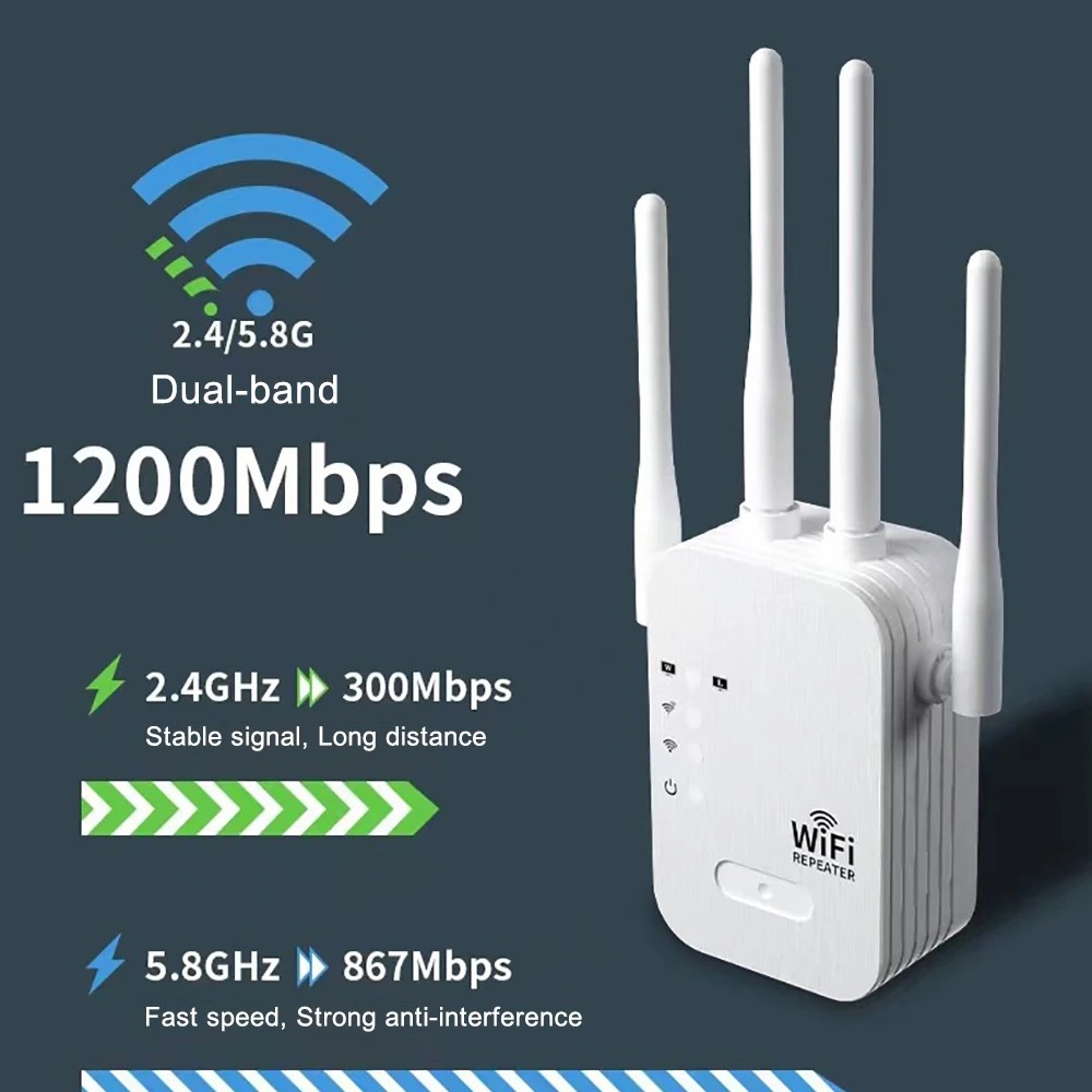 1200Mbps WiFi Repeater Wireles - огляд і ціна Wifi Range Extender