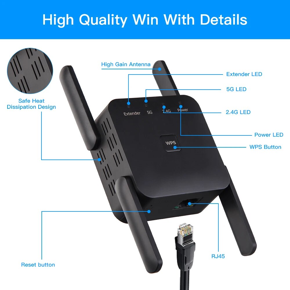 WiFi Repeater 1200Mbps 2.4GHz/ - огляд і ціна Wifi Range Extender