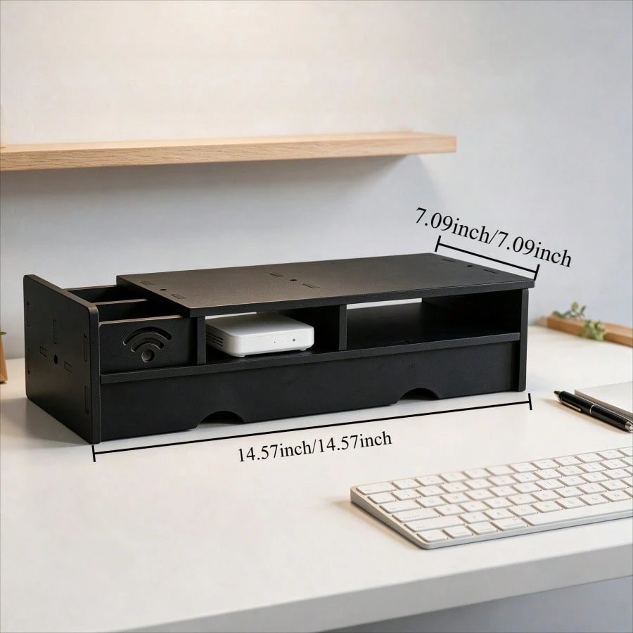 Black Matte WiFi Router Storag - огляд і ціна Office Tech And Space