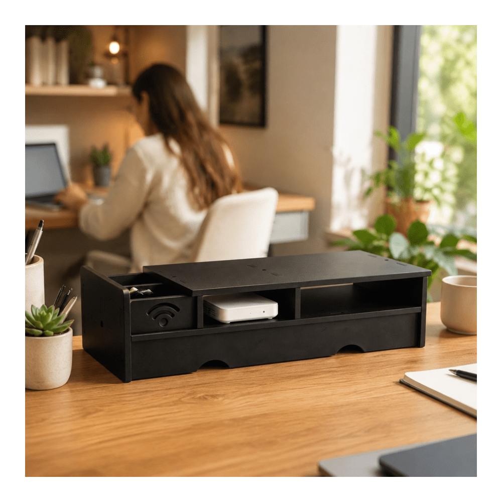 Black Matte WiFi Router Storag - огляд і ціна Office Tech And Space